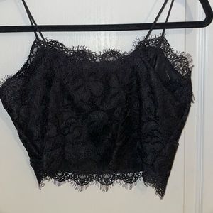 Black Lace Crop Top